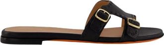 Santoni Didi Slide Sandaal - Dames - Sandalen - Zwart - 37 EU - Leer - Schoenen