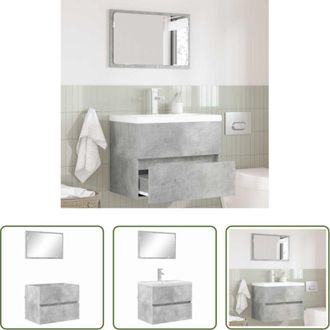 vidaXL vidaXL Arredamento moderno - Set di mobili per il bagno Grigio cemento 60 x 38,3 x 45 cm