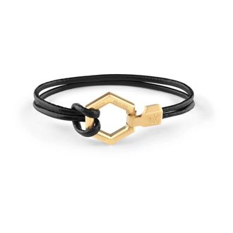 Philipp Plein Hexagon Armband - Heren - Armbanden - Zwart - ONE Size - Leer - Accessoires