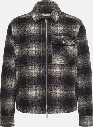 Moncler CHECKERED ZIP OVERSHIRT Size: XL, colour: BLACK