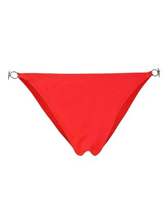 Diesel logo-plaque side-ring bikini bottom - Red