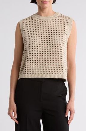 DKNY Sleeveless Open Stitch Sweater in Pebble at Nordstrom Rack, Size X-Large