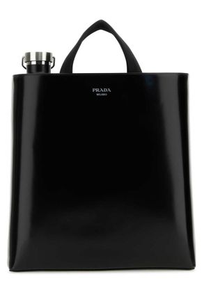 Prada Black Leather Tote Bag