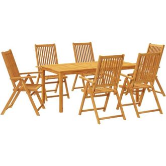 vidaXL Vidaxl - Juego De Comedor Para Jard&iacute;n 7 Piezas Madera Maciza Acacia