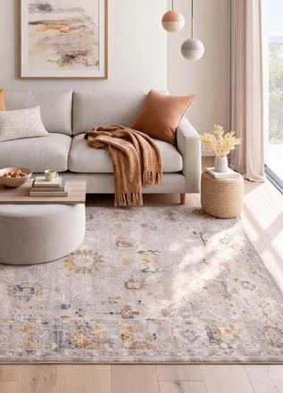 Atticgo Alfombra vintage oriental beige/multicolor 154x230 cm