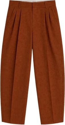 A Paper Kid Linnen Geplooide Broek - Dames - Wijde Broeken - Bruin - XS - Linnen - Broeken