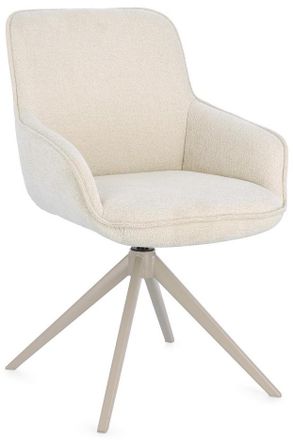 BIZZOTTO Drehbarer Design Stuhl Matilda mit Armlehnen - Cream/Beige