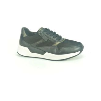Gabor Schoenen, Dames, Zwart, 36 1/2 EU, Leer, Combi Runner Sneakers