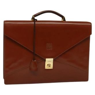 Loewe Pre-owned Handbags, male, Brown, Size: ONE SIZE Pre-owned Anagram Handbag