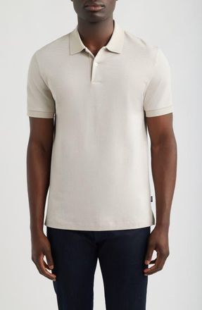 BOSS Parlay Cotton Piqu&eacute; Polo in Open Beige at Nordstrom, Size Xx-Large
