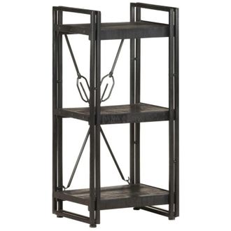 vidaXL Vidaxl - Estanter&iacute;a De 3 Niveles Madera Maciza De Mango Negro 40x30x80cm