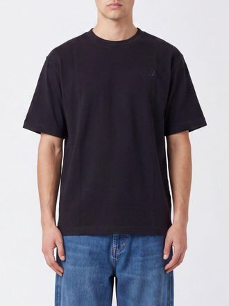 New Balance T-shirt girocollo in cotone con logo tono su tono ricamato