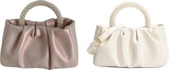 Generic PU Leather Pleated Handbag Versatile Cloud Bag Crossbody Bag for Women (White)