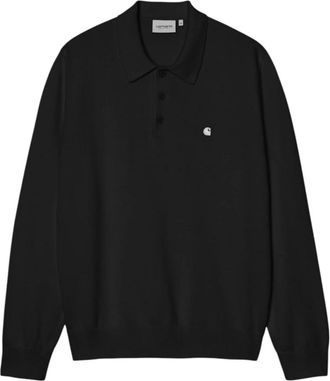 Carhartt Work in Progress Tops, Heren, Zwart, S, Katoen, L/S Madison Polo