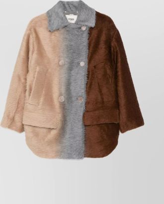 Fendi wool coat with button embellishments and pockets