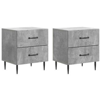 vidaXL Armario De Noche 2 Pcs Gris Hormig&oacute;n 43 X 34,5 X 47,5 Cm Vidaxl