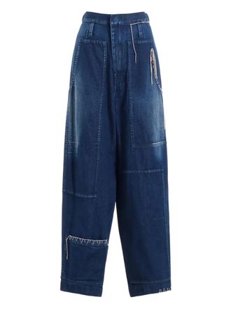Yohji Yamamoto patchwork jeans - women - Cotton - 2 - Blue