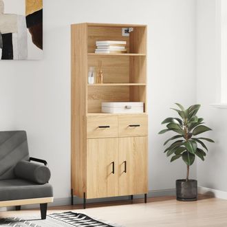 vidaXL Vidaxl - Aparador Alto Madera Contrachapada Color Roble 69,5x34x180 Cm