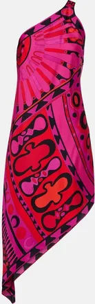 Pucci Soleil asymmetric silk twill midi dress