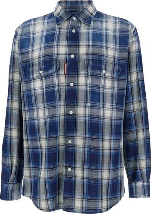 Dsquared2 Checked Blue Long-Sleeve Shirt