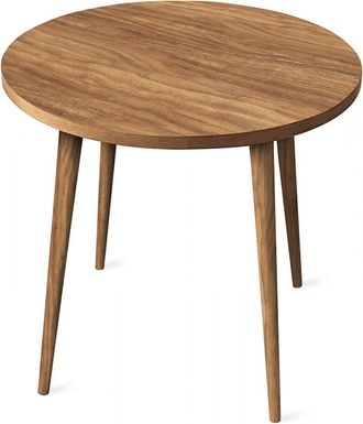 HOGAR 24 Mesa Misuri redonda de cocina o café, madera maciza natural encerado