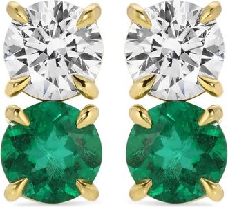 Anita Ko 18K Gold Diamond Emerald Studs Earrings - women - 18kt Yellow Gold/Diamond/Emerald - One Size