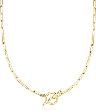 Ross-Simons 2.5mm 18kt Gold Over Sterling Paper Clip Link Necklace