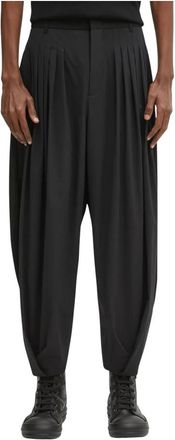 Ader Error Pliss&eacute; Wijde Broek - Heren - Wijde Broeken - Zwart - L - Polyester - Broeken