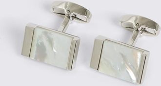 Moss Silver Mother of Pearl Rectangle Cufflinks