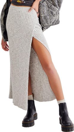 Free People Better Days Rib Skirt in Grey Combo at Nordstrom, Size X-Large