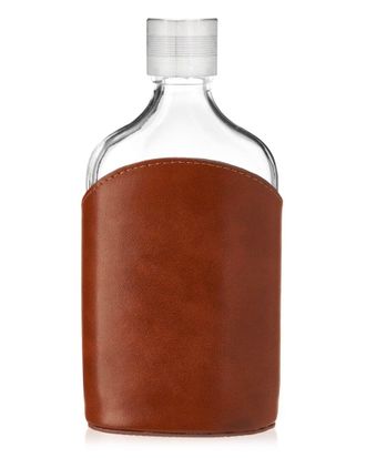 Viski Admiral Parker 7Oz Leather Wrapped Glass Flask