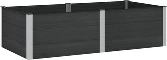 vidaXL Arriate Elevado Negro 200 X 100 X 54 Cm Wpc Y Aluminio Vidaxl