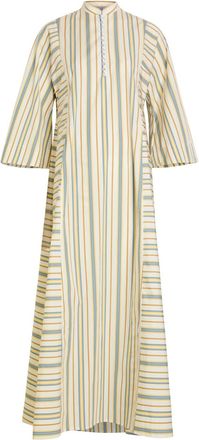 Thierry Colson Rachel Striped Cotton Maxi Dress - Yellow - S (UK8-10 / S)