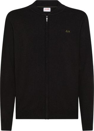 Sun 68 Half Zip Sweater - Heren - Vesten - Zwart - M - Katoen - Truien & Vesten