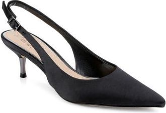 Badgley Mischka Ilana Slingback Pump in Black Satin at Nordstrom, Size 8.5