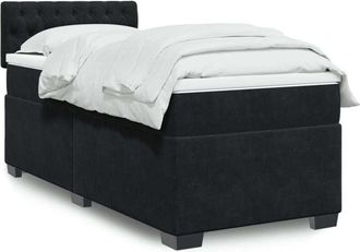 vidaXL Vidaxl - Cama Box Spring Con Colch&oacute;n Cuero Sint&eacute;tico Negro 90x190 Cm