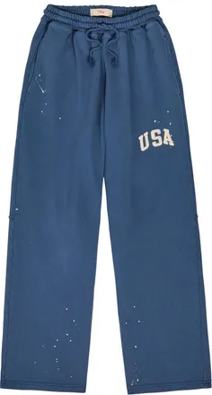Cherry Los Angeles Usa Appliqu&eacute;d Cotton Sweatpants - Blue - XL