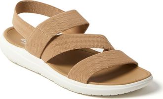 Dearfoams Emilia Elastic Gore Strappy Sandal in Khaki at Nordstrom, Size 10