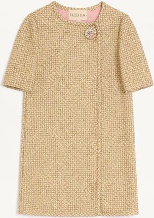 Valentino Abito Corto In Tweed Canestrello Lurex Donna ORO 36