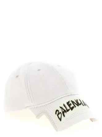 Balenciaga Masking Tape Logo Baseball Cap - White