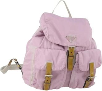 Prada Pre-owned Backpacks, female, Pink, Size: ONE SIZE Pre-owned Vintage Nylon Backpack