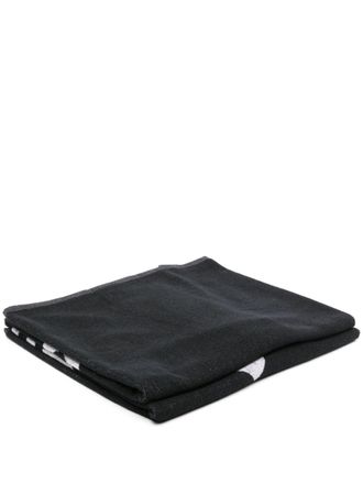 adidas extra-large trefoil-jacquard towel (100cm x 170cm) - unisex - Cotton - OS - Black