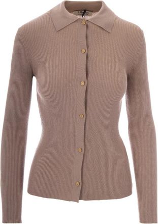 Max Mara Smmlimone Cardigan - Dames - Vesten - Beige - M - Wol - Truien & Vesten