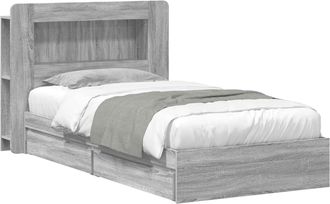 vidaXL Estructura De Cama Con Almacenamiento Sonoma Gris 100 X 200 Cm Vidaxl