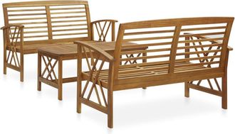 vidaXL Vidaxl - Juego De Muebles De Jard&iacute;n 3 Piezas Madera Maciza De Acacia