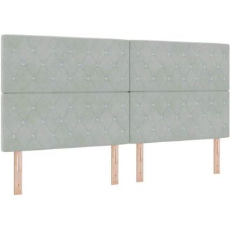 vidaXL Cabecero Led Argyle Con Cabecera Gris Claro 100 Cm Terciopelo Vidaxl