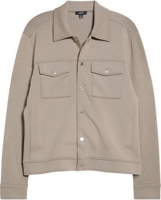 Reiss Thom Shirt Jacket in Taupe Brown at Nordstrom, Size Xx-Large
