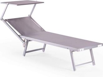 Mobili Rebecca Rebecca Mobili Tumbona Aluminio Gris Con Dosel Ajustable Para Jard&iacute;n Playa