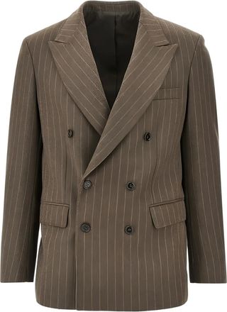 Mars&eacute;m Giacca doppiopetto gessata - Marrone