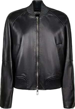 Sportmax Jassen, Dames, Zwart, S, Leer, Spxamour Jas
